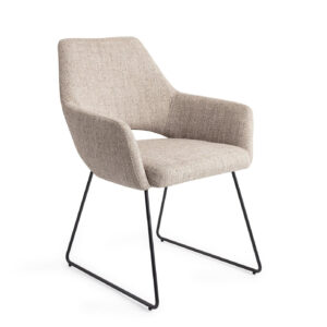 Jesper Home Eetkamerstoel 'Yanai' Slide Black, kleur Biscuit Beach