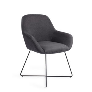 Jesper Home Eetkamerstoel 'Kushi' Cross Black, kleur Black-Out