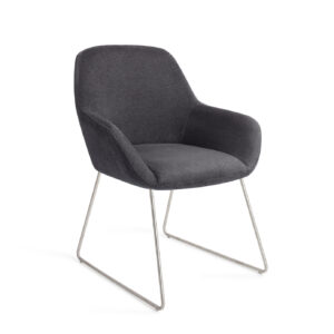 Jesper Home Eetkamerstoel 'Kushi' Slide Steel, kleur Black-Out