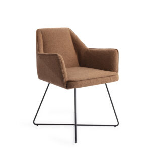 Jesper Home Eetkamerstoel 'Tome' Cross Black, kleur Cinnamon Bun