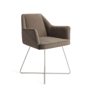 Jesper Home Eetkamerstoel 'Tome' Cross Steel, kleur Idaho Potato