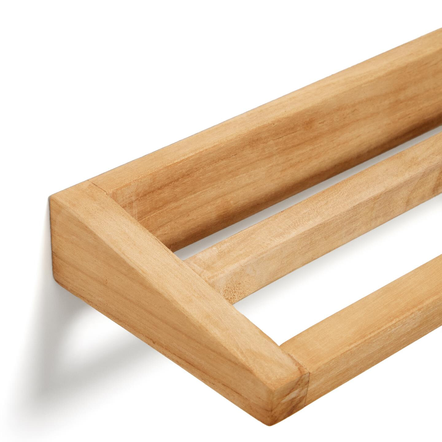 Kave Home Handdoekenrek 'Kenta' Teakhout, kleur Naturel - Afbeelding 2