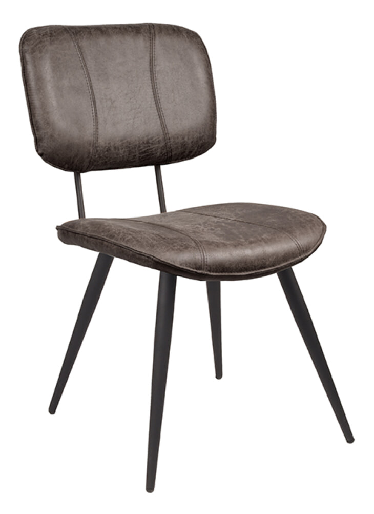 LABEL51 Eetkamerstoel 'Fos', Leer, kleur Antraciet