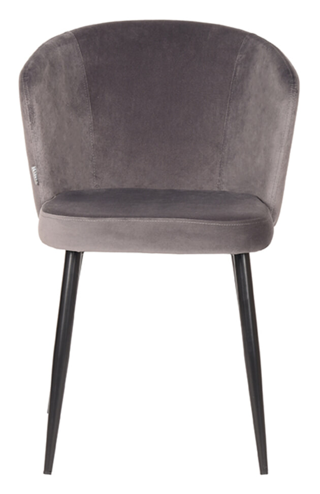 LABEL51 Eetkamerstoel 'Wave' Velvet, kleur Grijs - Afbeelding 2