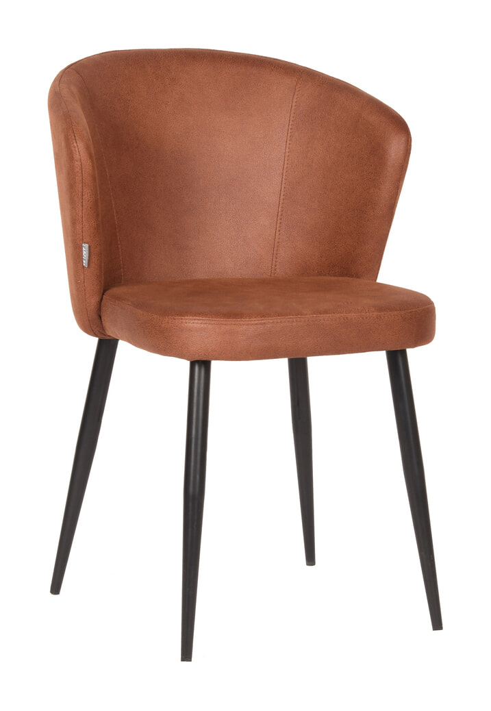 LABEL51 Eetkamerstoel 'Wave' Microfiber, kleur Cognac