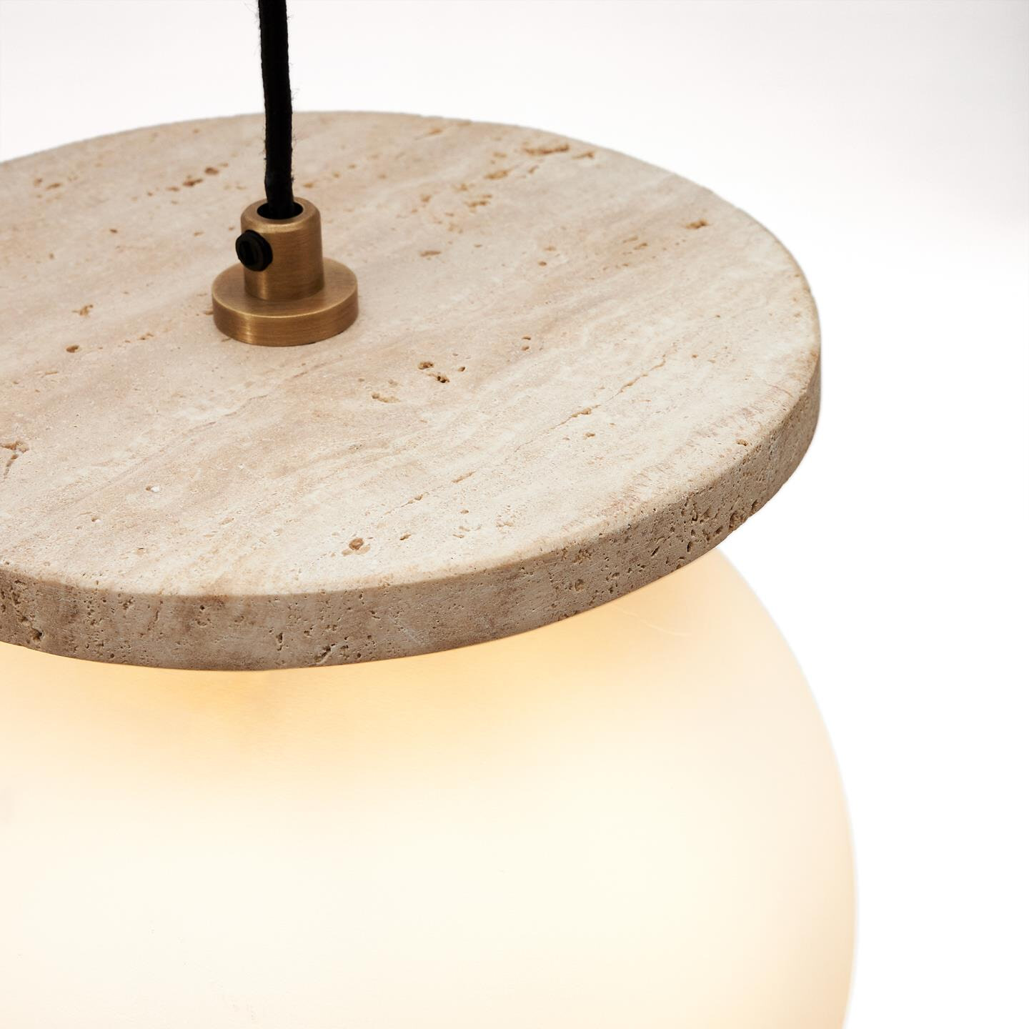 Kave Home Hanglamp 'Malachi' Travertin en glas - Afbeelding 2