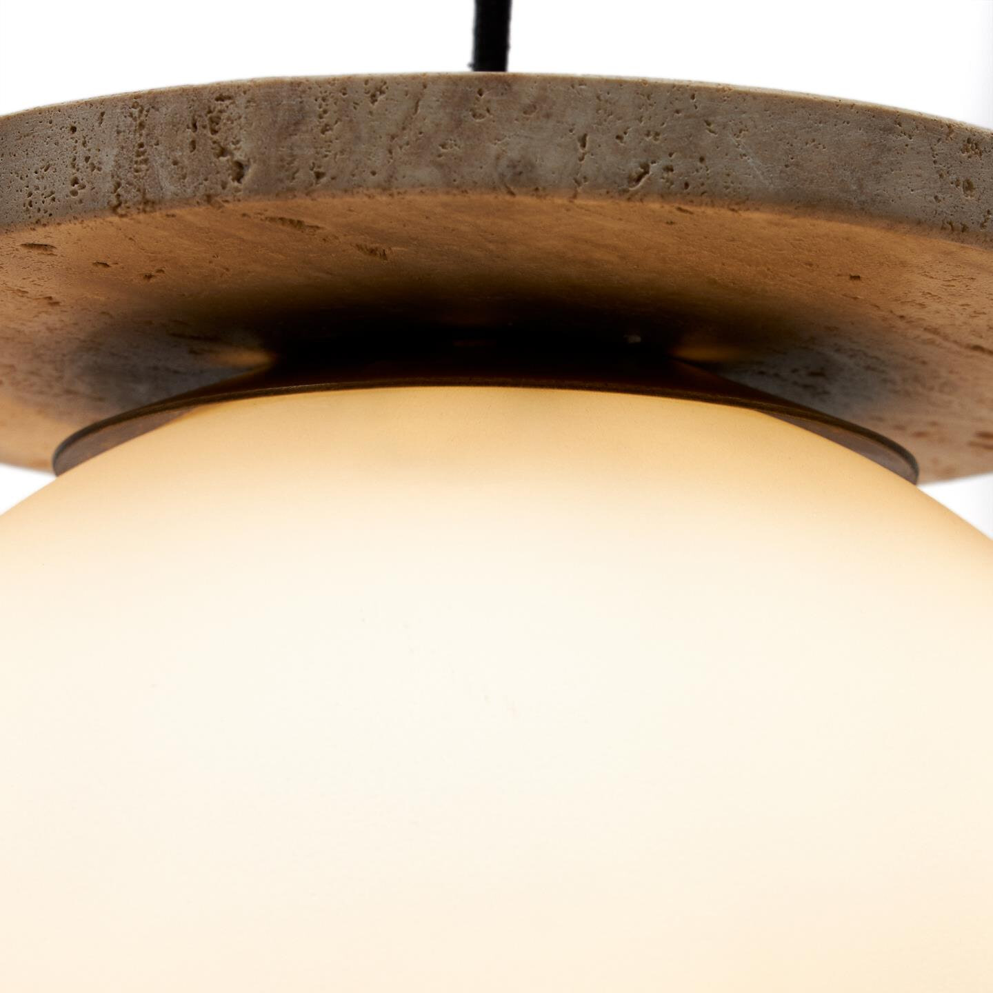 Kave Home Hanglamp 'Malachi' Travertin en glas - Afbeelding 3