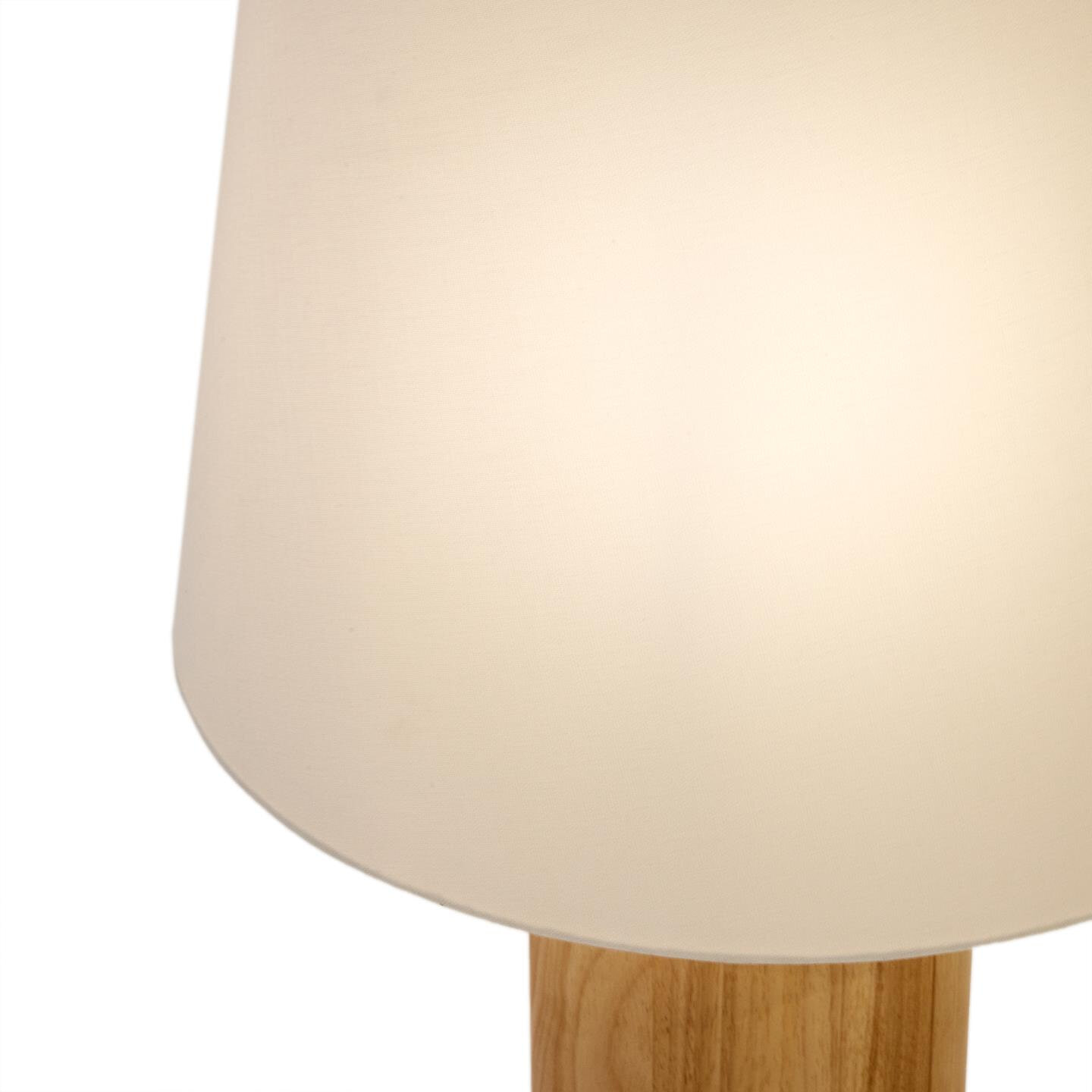 Kave Home Vloerlamp 'Marga' Rubberhout, 110cm hoog, kleur Naturel - Afbeelding 3