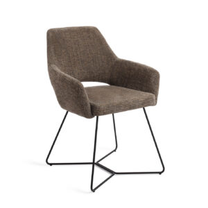 Jesper Home Eetkamerstoel 'Yanai' Beehive Black, kleur Checked Chestnut