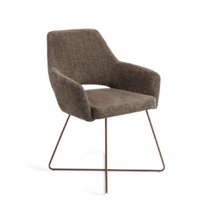 Jesper Home Eetkamerstoel 'Yanai' Cross Rose, kleur Checked Chestnut