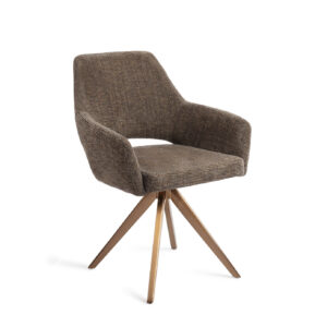 Jesper Home Eetkamerstoel 'Yanai' Turn Rose, kleur Checked Chestnut