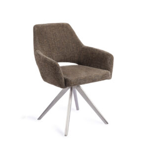 Jesper Home Eetkamerstoel 'Yanai' Turn Steel, kleur Checked Chestnut