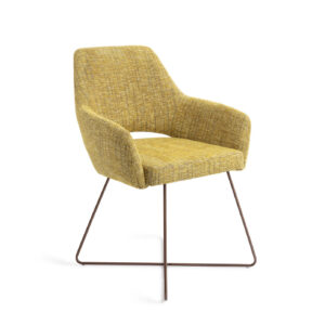 Jesper Home Eetkamerstoel 'Yanai' Cross Rose, kleur Lemon Lines