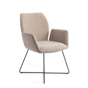 Jesper Home Eetkamerstoel 'Misaki' Cross Black, kleur Sand Strand