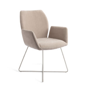 Jesper Home Eetkamerstoel 'Misaki' Cross Steel, kleur Sand Strand