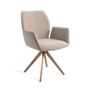 Jesper Home Draaibare Eetkamerstoel 'Misaki' Turn Rose, kleur Sand Strand