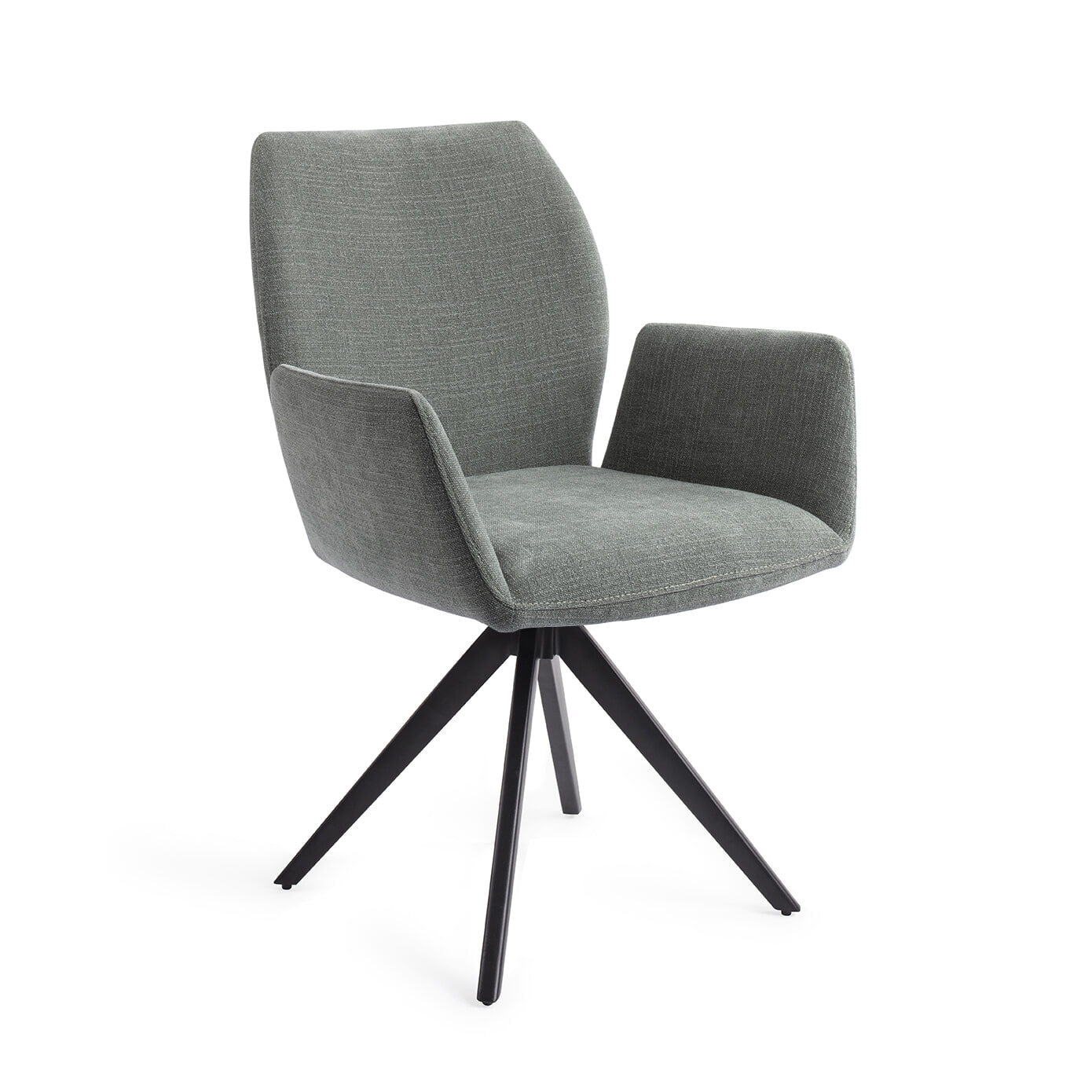 Jesper Home Draaibare Eetkamerstoel 'Misaki' Turn Black, kleur Breezy Blue