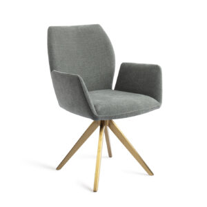 Jesper Home Draaibare Eetkamerstoel 'Misaki' Turn Gold, kleur Breezy Blue