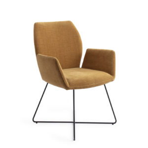 Jesper Home Eetkamerstoel 'Misaki' Cross Black, kleur Honey Harvest