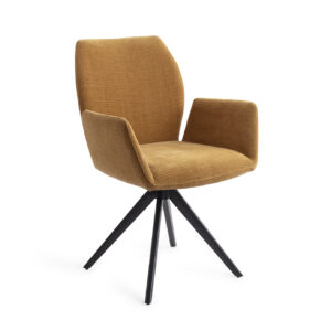 Jesper Home Draaibare Eetkamerstoel 'Misaki' Turn Black, kleur Honey Harvest
