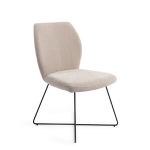 Jesper Home Eetkamerstoel 'Ikata' Cross Black, kleur Sand Strand