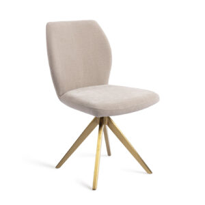 Jesper Home Draaibare Eetkamerstoel 'Ikata' Turn Gold, kleur Sand Strand