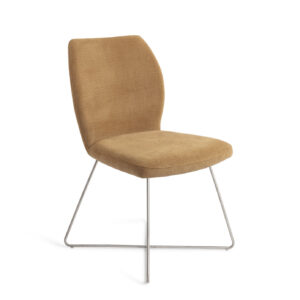 Jesper Home Eetkamerstoel 'Ikata' Cross Steel, kleur Honey Harvest