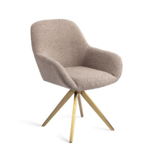 Jesper Home Draaibare Eetkamerstoel 'Kushi' Turn Gold, kleur Stone Haze
