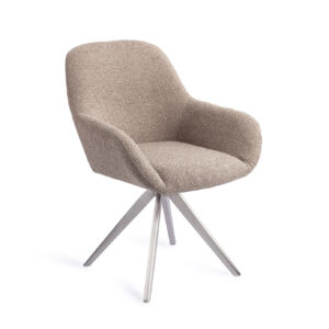 Jesper Home Draaibare Eetkamerstoel 'Kushi' Turn Steel, kleur Stone Haze