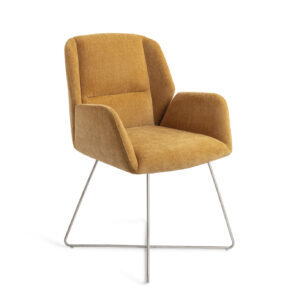 Jesper Home Eetkamerstoel 'Myoko' Cross Steel, kleur El Dorado