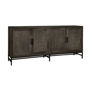 RENEW Dressoir 'Carini' Hout en Webbing, 200cm, kleur Zwart