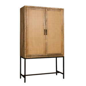 RENEW Opbergkast 'Carini' Hout en Webbing, 190 x 110cm, kleur Naturel