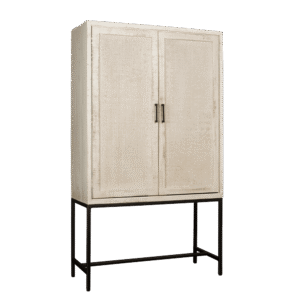 RENEW Opbergkast 'Carini' Hout en Webbing, 190 x 110cm, kleur Wit