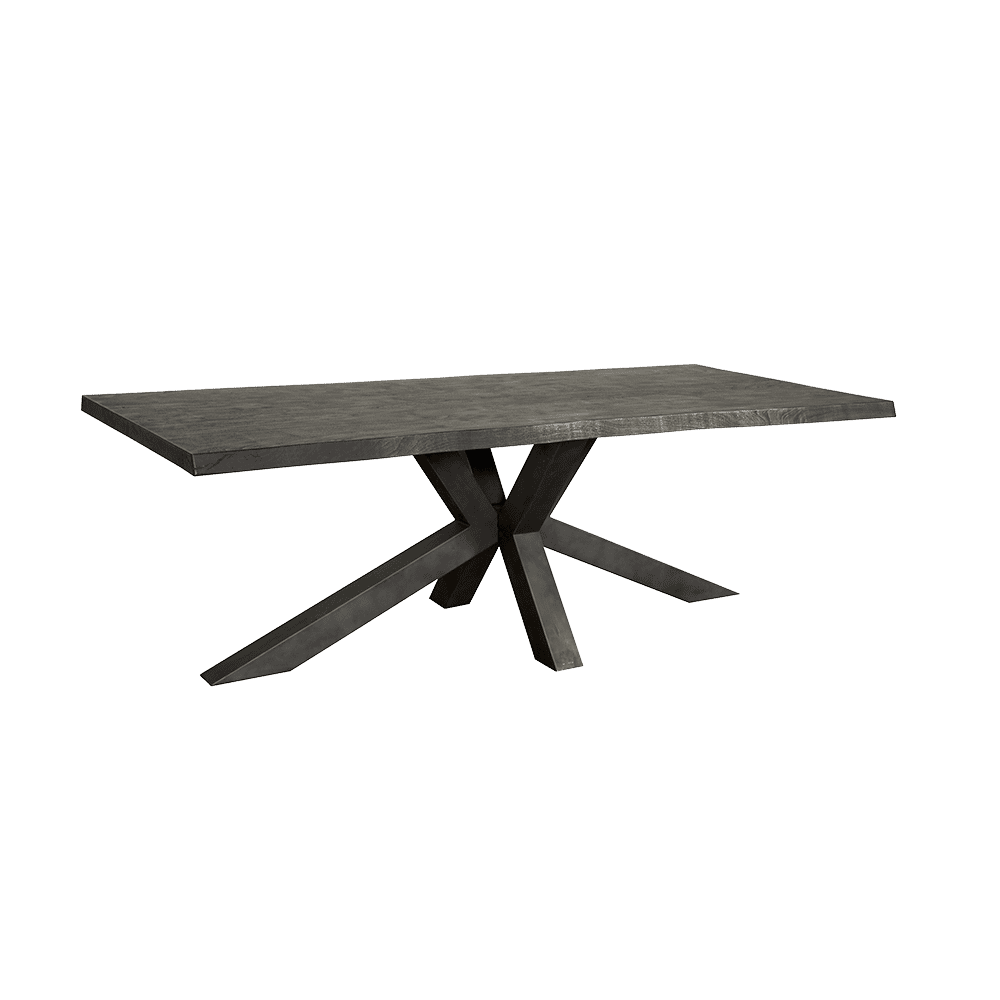 Tower Living Eettafel 'Sovana' Acacia Boomstam kleur Zwart, 180 x 90cm - Afbeelding 2