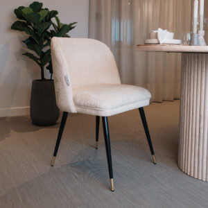 Richmond Eetkamerstoel 'Alicia' Chenille, kleur Wit