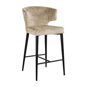 Richmond Barstoel 'Taylor' Chenille, kleur Desert (zithoogte 67cm)