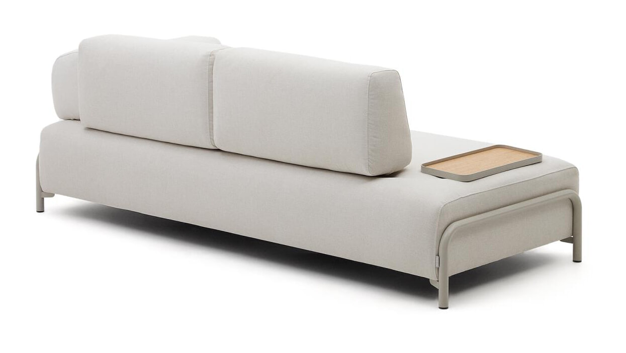 Kave Home 3-zits Bank 'Compo' Met blad links, Chenille, kleur Beige - Afbeelding 3