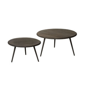 RENEW Bijzettafel 'Rolo' Teakhout, Set van 2 stuks, kleur Wine