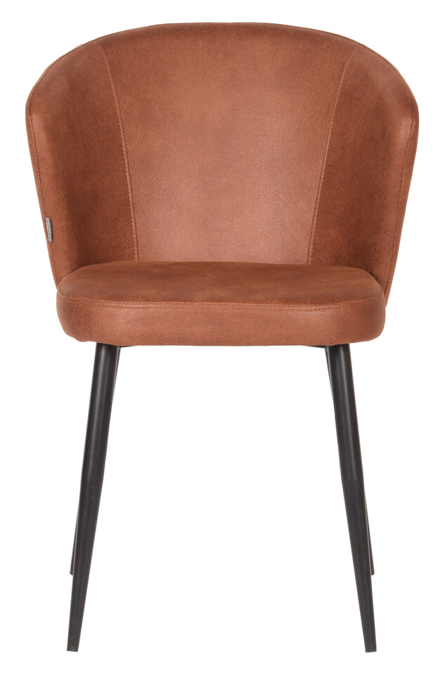 LABEL51 Eetkamerstoel 'Wave' Microfiber, kleur Cognac - Afbeelding 2