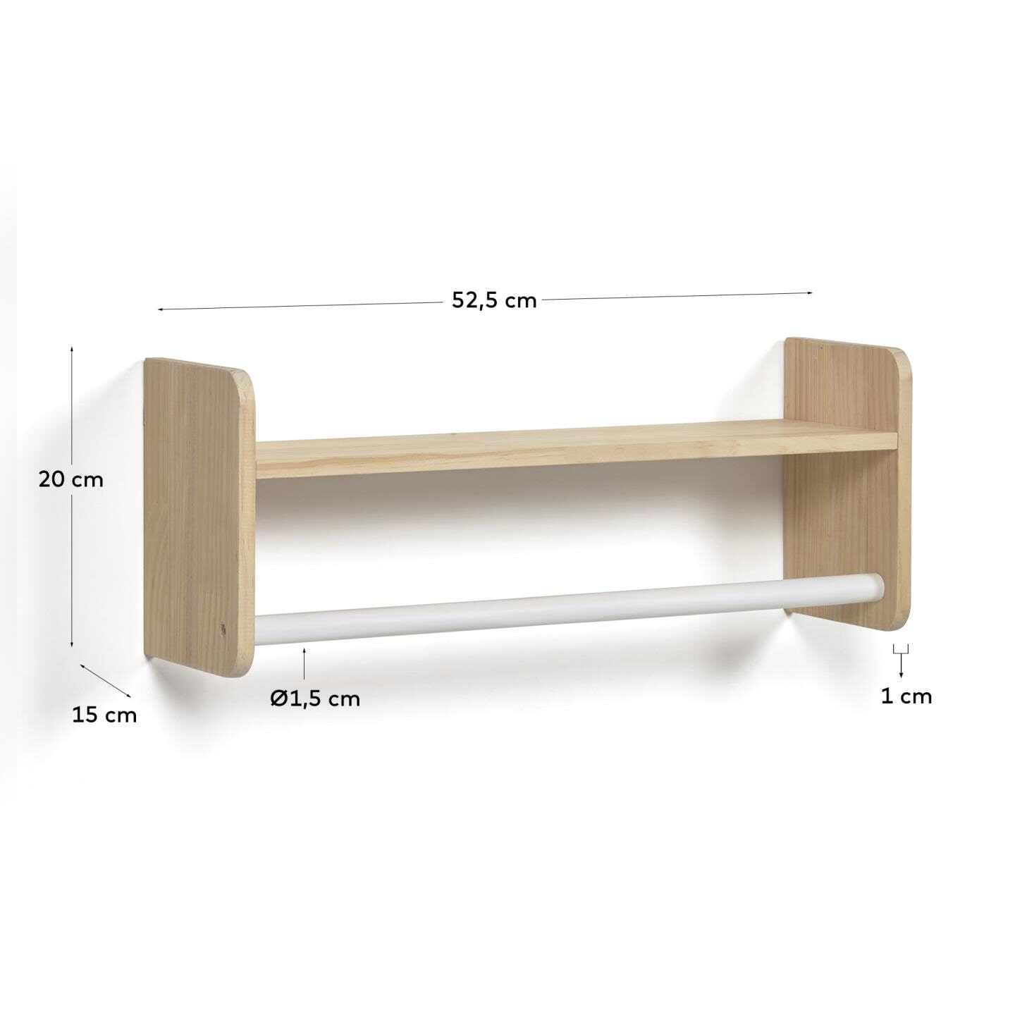 Kave Home Wandplank 'Florentina' kleur Naturel - Afbeelding 4
