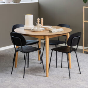 Bendt Uitschuifbare Ronde Eettafel 'Montreux' Eiken, 115-154 x 115cm, kleur Naturel