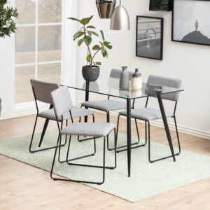 Eettafel 'Louise' 140 x 80cm met zwarte poten