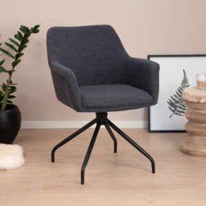 Sohome Draaibare Eetkamerstoel 'Lori' Bouclé, kleur Indigo