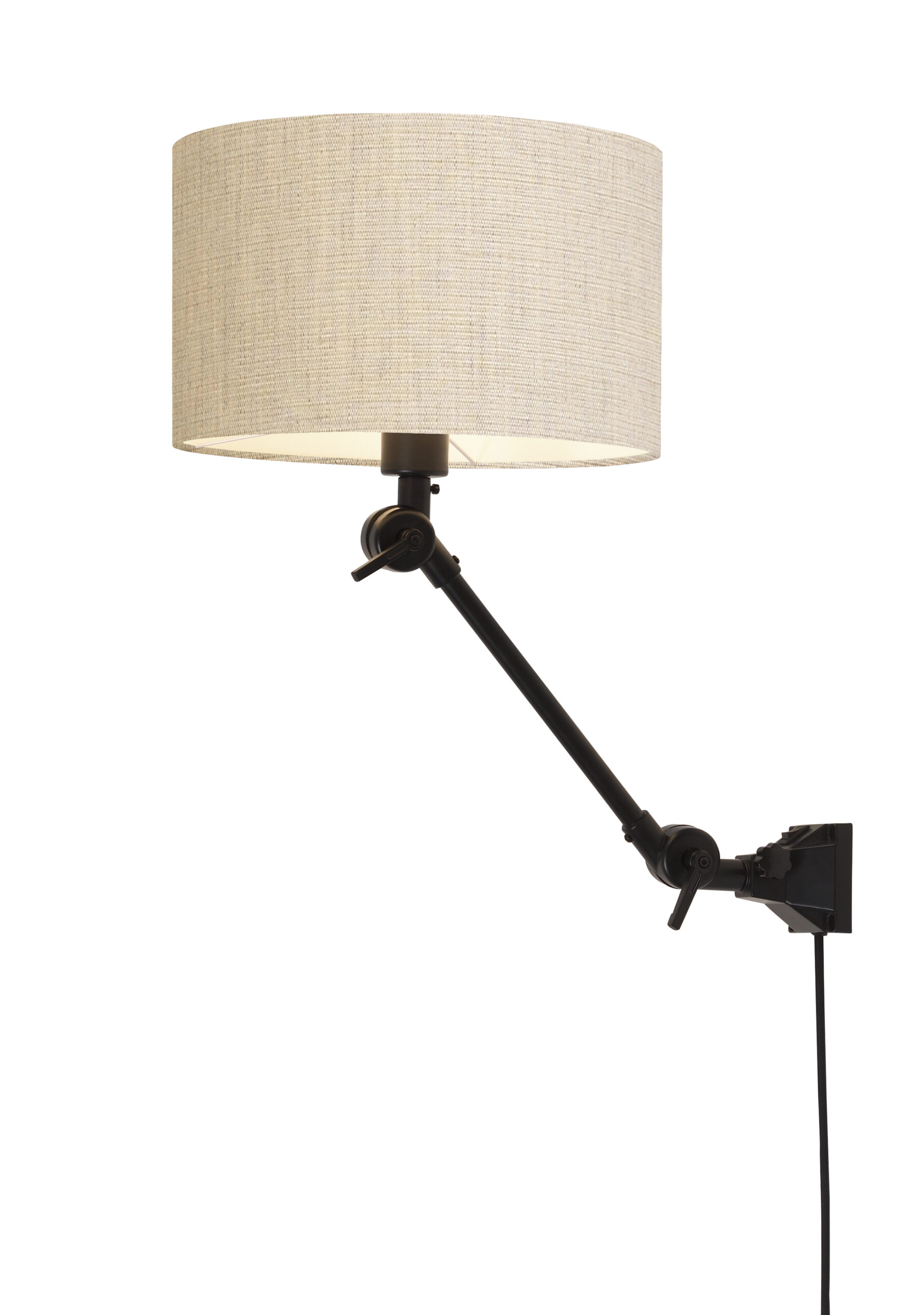 its about RoMi Wandlamp 'Amsterdam' Met stoffen kap, 65cm, kleur Beige - Afbeelding 2