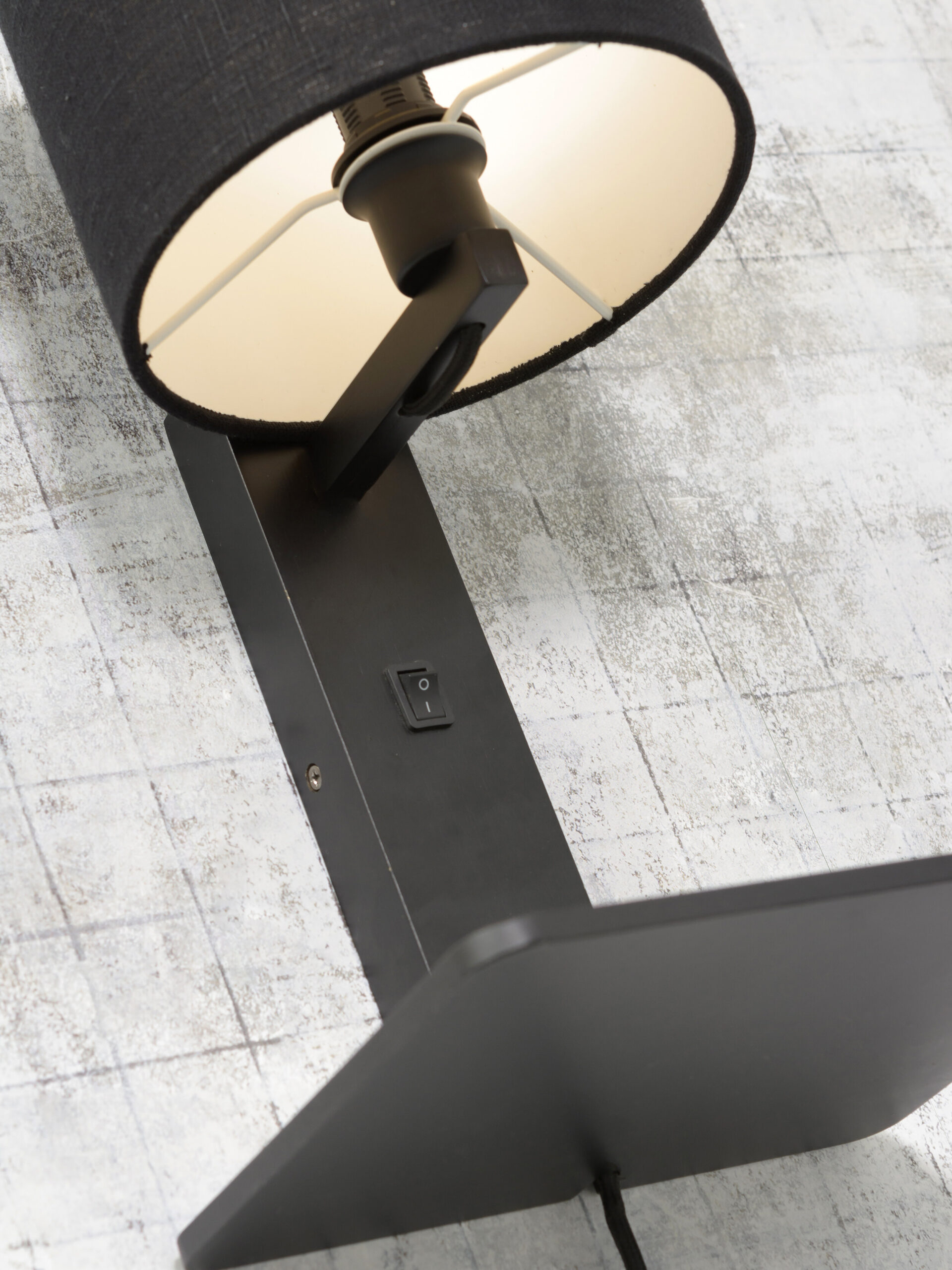 GOOD&MOJO Wandlamp 'Andes' Bamboe en Eco linnen, Met plank, kleur Wit - Afbeelding 5