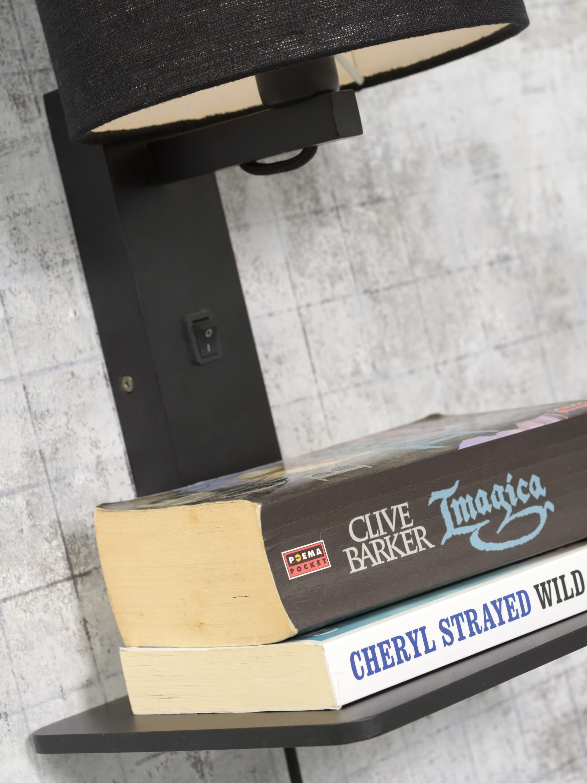 GOOD&MOJO Wandlamp 'Andes' Bamboe en Eco linnen, Met plank, kleur Wit - Afbeelding 7