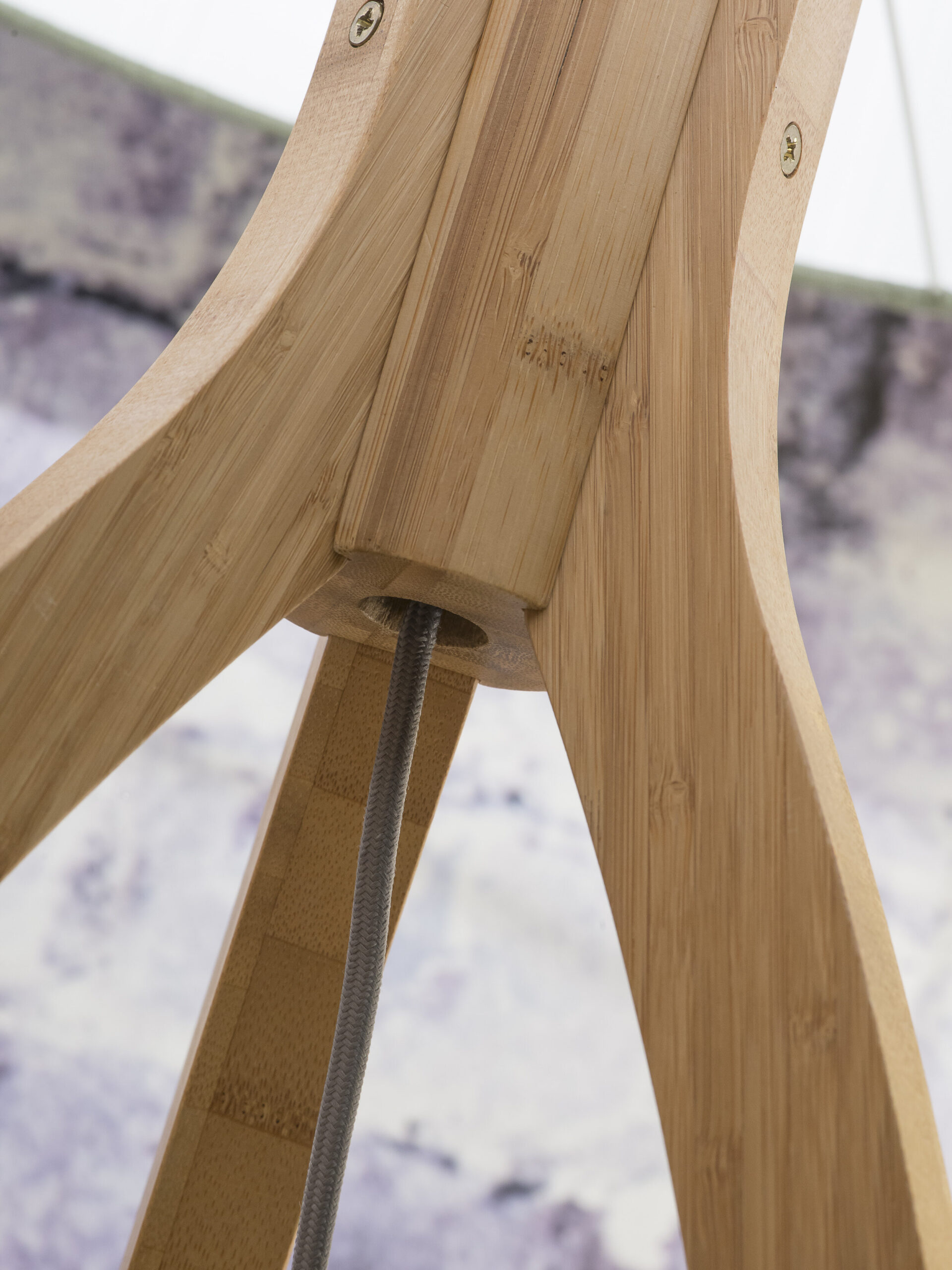 Good&Mojo Vloerlamp 'Annapurna' Bamboe en Eco linnen, kleur Wit - Afbeelding 4