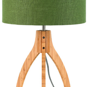 Good&Mojo Tafellamp 'Annapurna' Bamboe en Eco linnen, kleur Groen