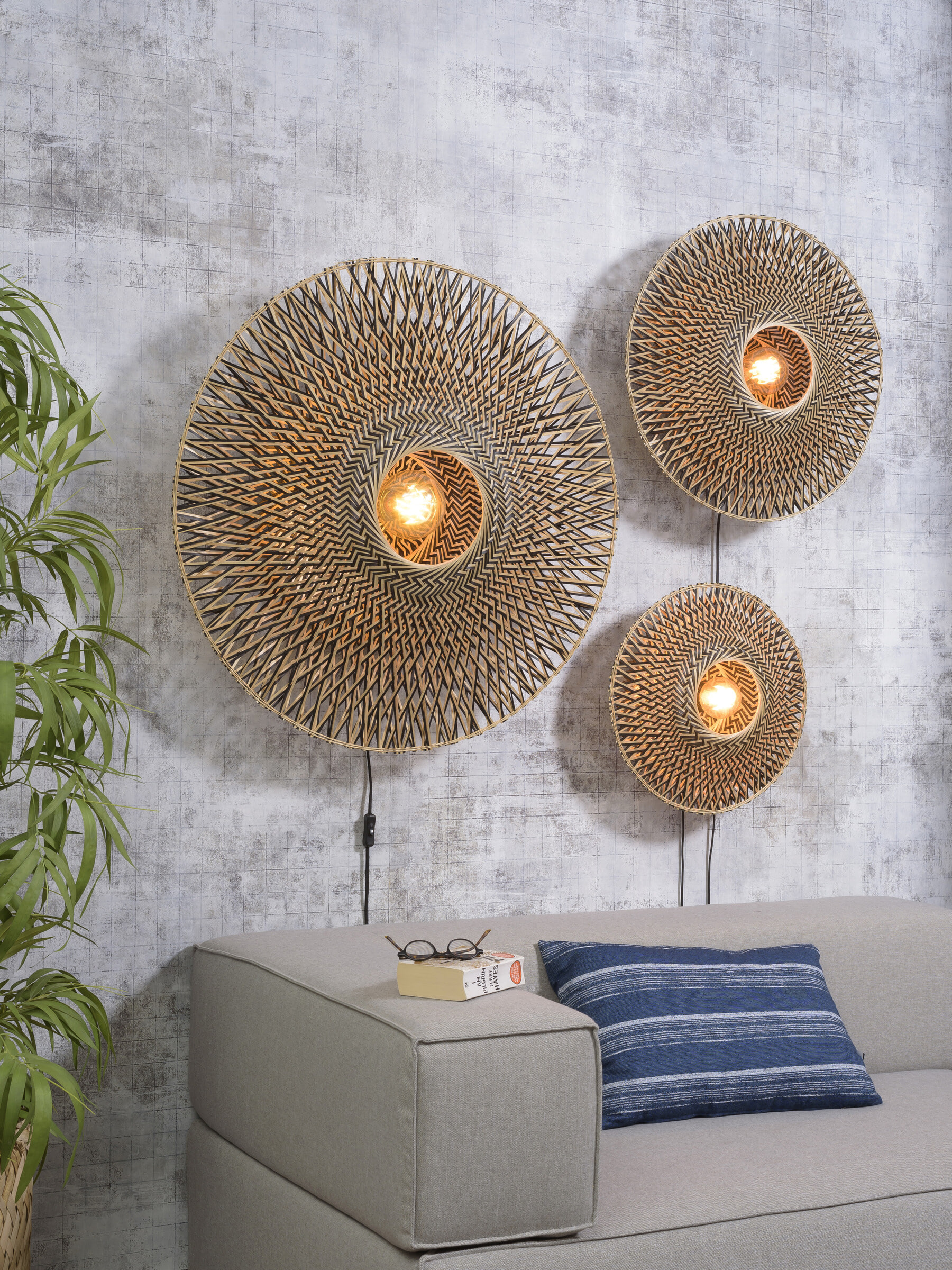 GOOD&MOJO Wandlamp 'Bali' Medium, Bamboe, kleur Naturel - Afbeelding 7
