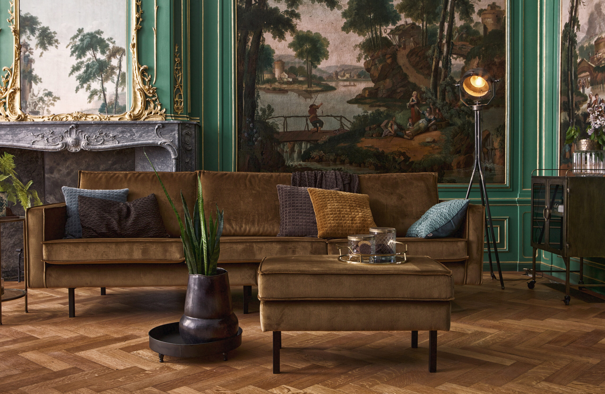 WOOOD Bank 'Rodeo' Velvet, 3-zits, kleur Honey (Geel) - Afbeelding 7